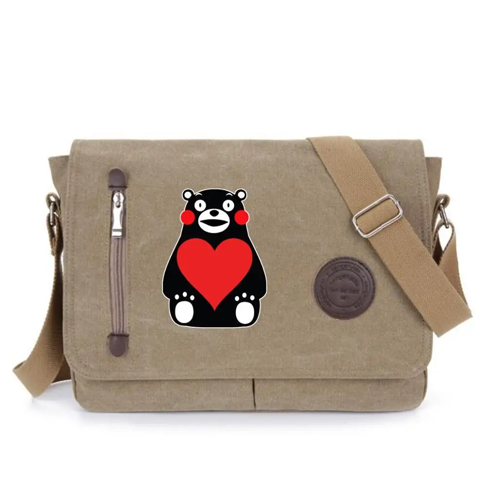 

anime Kumamon student bookbag Messenger Bags for Teens Boys Crossbodybag Women Travel Shoulder Bags