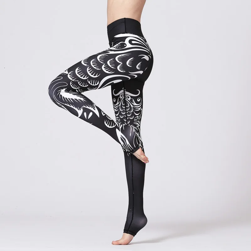

2019 Women's Printed Yoga Pants Women's High Waist Yoga Leggings Fitness Sports Tights Seamless Running Tights Trousers