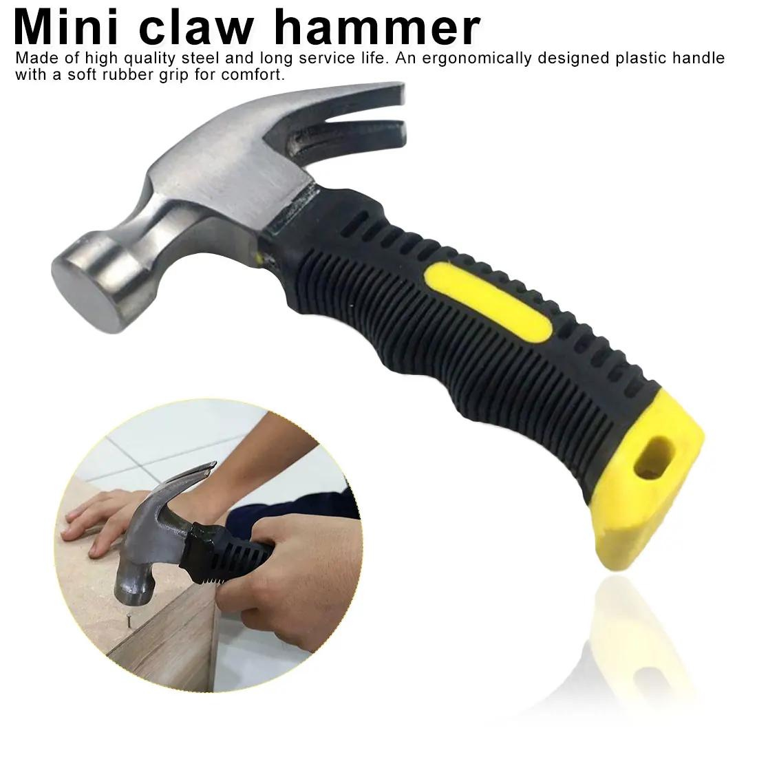 

Portable mini shockproof claw hammer car multi-function hammer escape hammer Anti-skid plastic claw hammer household