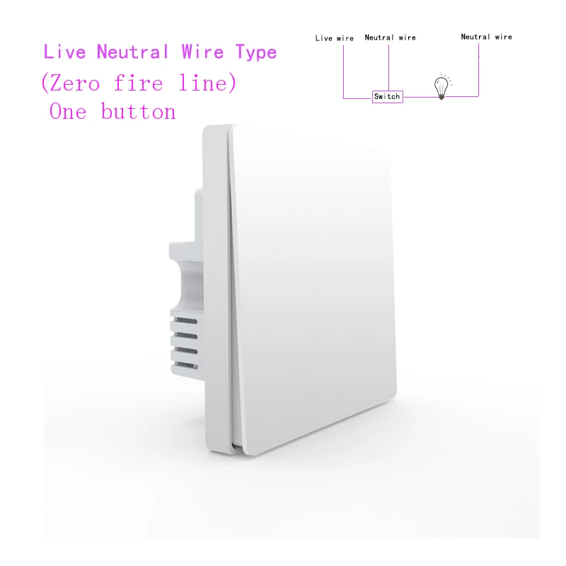 Live Neutral Type 1 Настенный светильник Aqara с дистанционным управлением ZiGBee wifi, беспроводной ключ, настенный проводной переключатель, умный дом, работа для mi jia mi APP - Цвет: Live Neutral Type 1