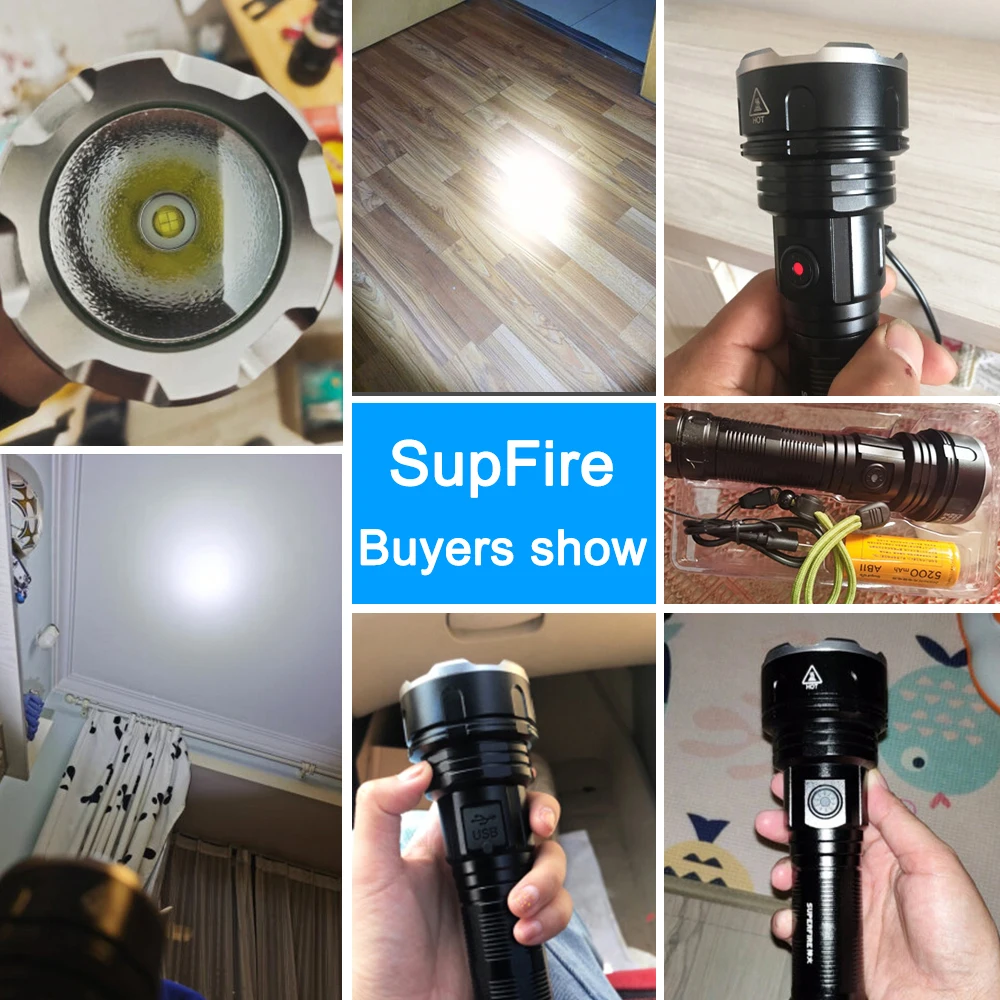 2022 SupFire R3 xhp90 36W Powerful flashlight With USB Chargeable 5 Modes Lantern Best For Camping Fishing LED Torch | Освещение
