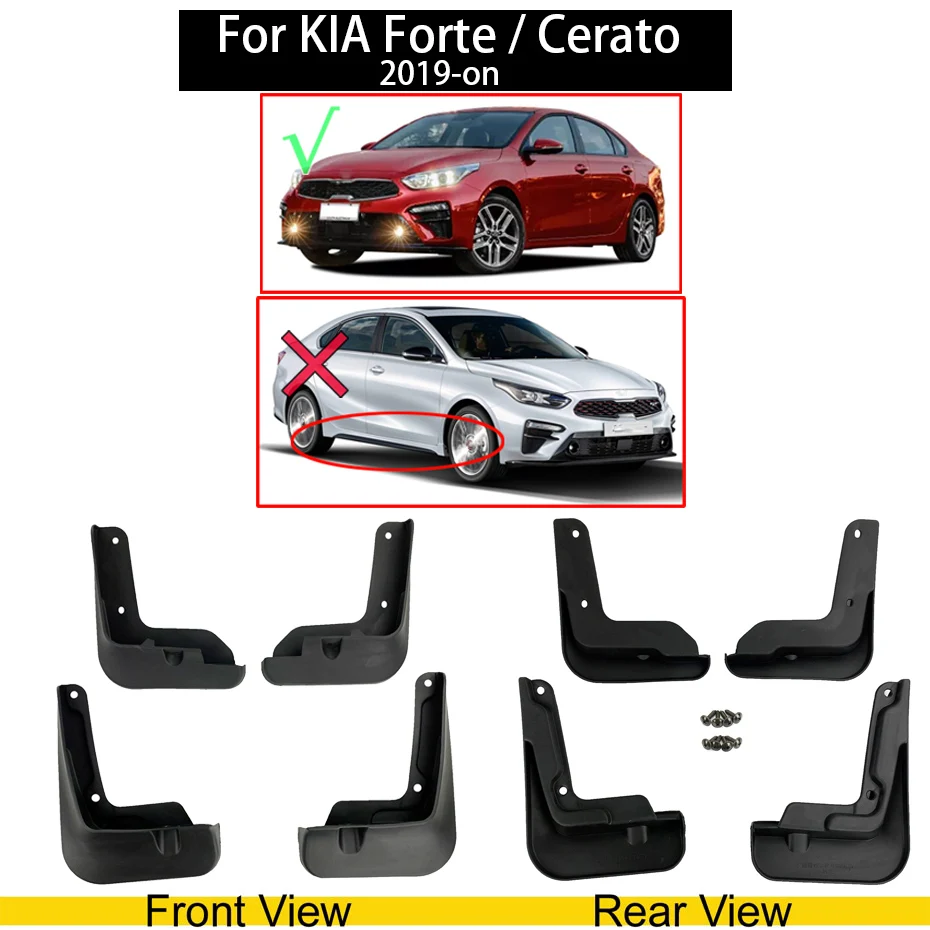 Брызговики XUKEY для Kia Rio Soul Cerato Spectra Forte Optima Sportage K3 K5 X-line KX Cross Брызговики - Цвет: Cerato Forte 19-on