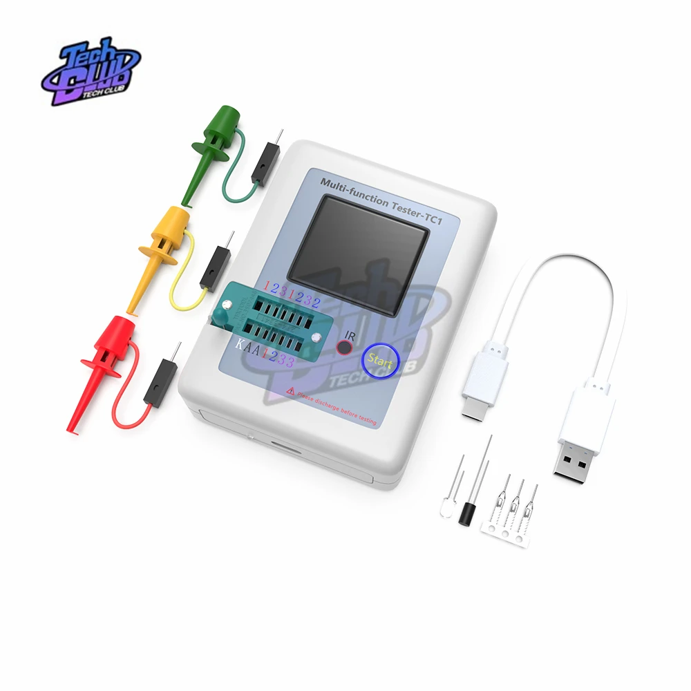 Тестер транзисторов LCR-TC1 TC1 мультиметр с цветным дисплеем TFT для диодов триодов