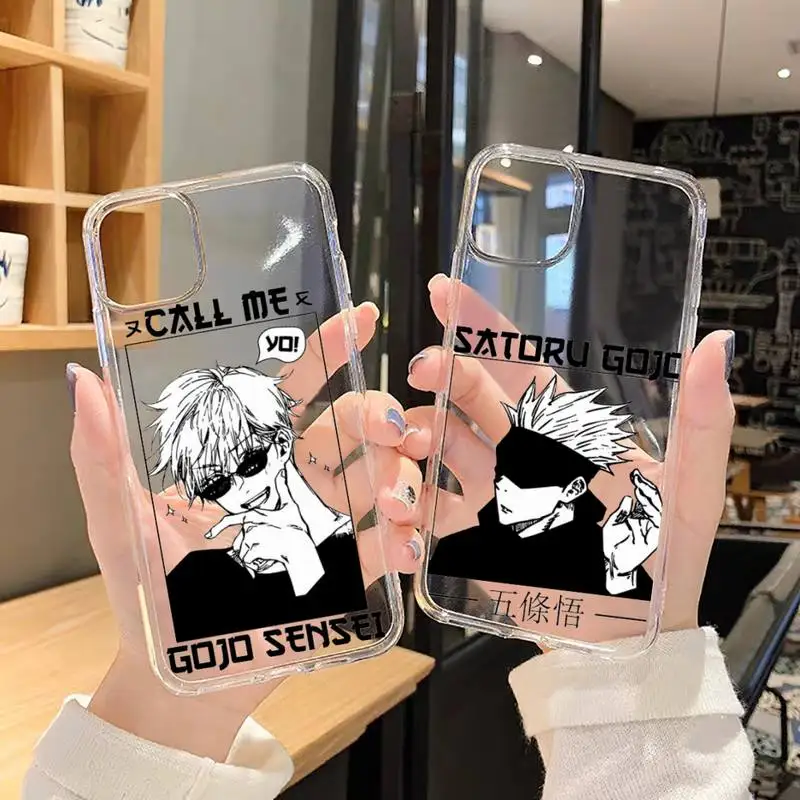 

Jujutsu Kaisen Satoru Gojo anime Phone Case Transparent soft For iphone 5 5s 5c se 6 6s 7 8 11 12 plus mini x xs xr pro max