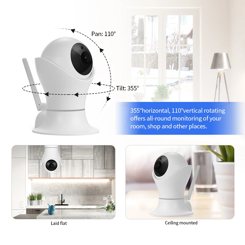 Смарт PTZ IP Камера s 2MP Wi-Fi Крытый Беспроводной безопасности телефон Управление