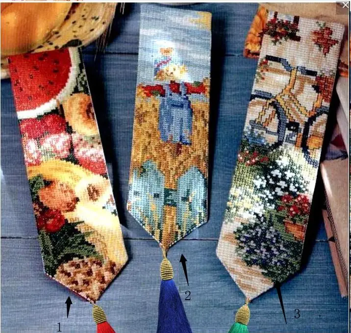 Франция dmc нитки ремесло Стич вышивка крестиком Закладка Рождество Пластиковая