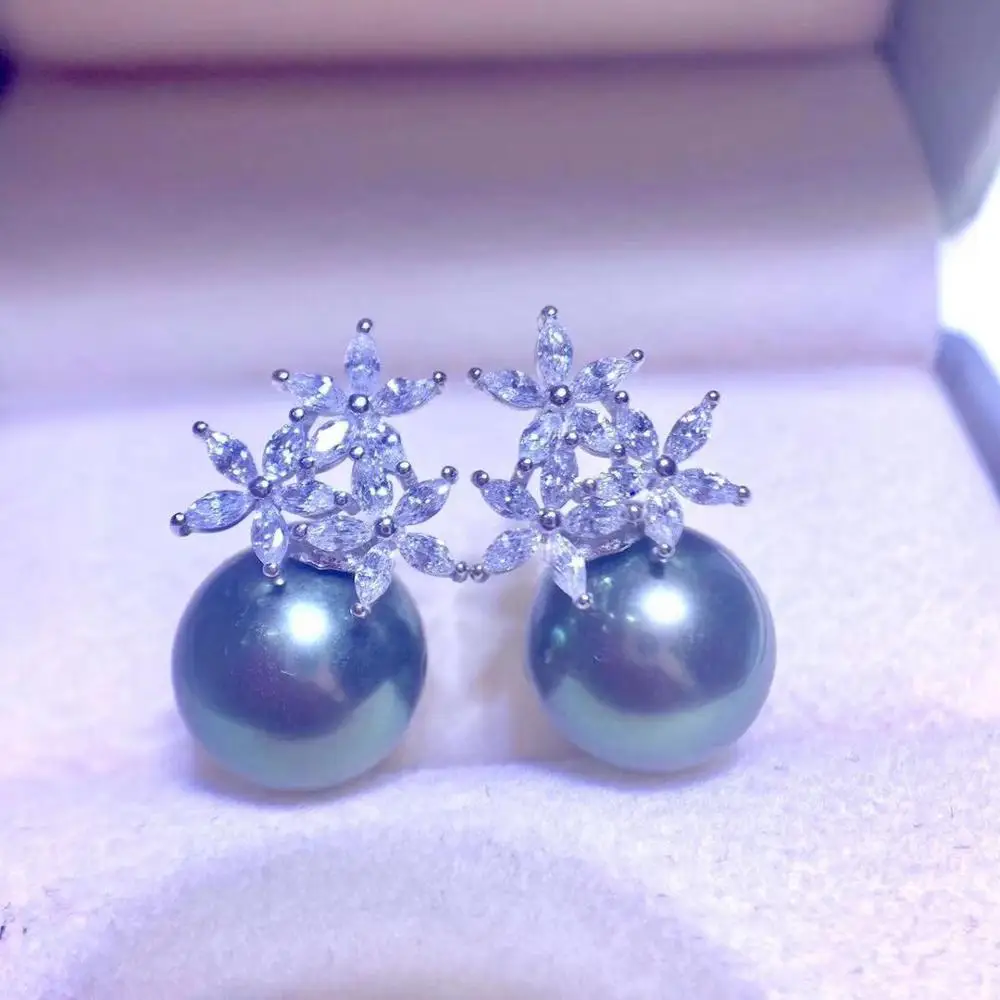 

925 Silver Fashion Earrings Mounts Base Setting Finding Jewelry Parts Fittings Women's Accessories for Pearls Agate Coral Beads