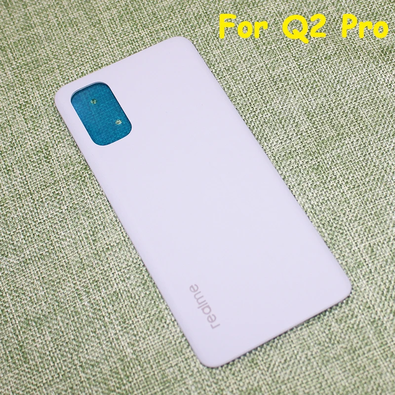 

Back Battery Cover Rear Door Housing Panel Case Original For Realme Q2 Pro RMX2173 q2pro 5G Phone Replacement With Logo +Sticker