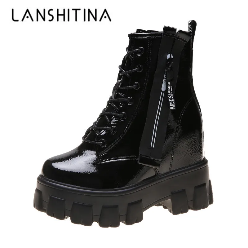 Женские ботинки на молнии коллекция 2019 года Модные осенние высокие кроссовки