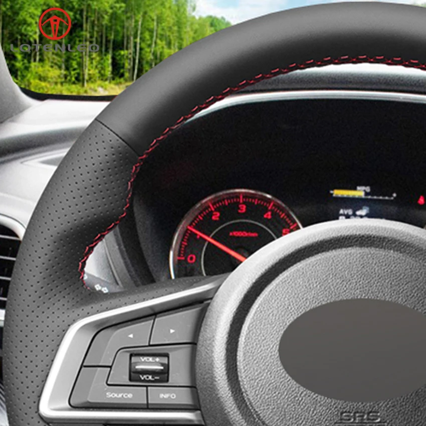 LQTENLEO черный чехол рулевого колеса автомобиля из натуральной кожи для Subaru Forester
