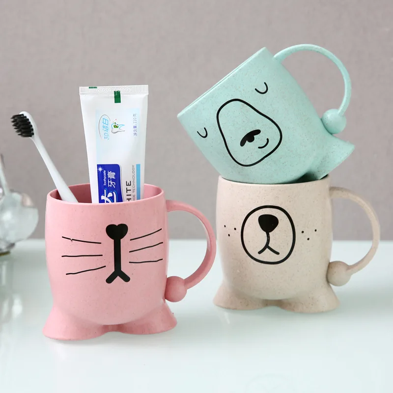 1 шт., новинка, милый кот, животное, медведь, собака, молоко, кружка, ПП, пшеница, пластик, для малышей, детей, кофе, чай, чашка, хорошие подарки