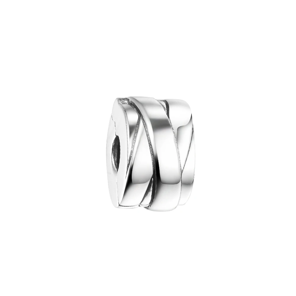 

CKK Polished Ribbons Clip Charms 925 Original Fit European Bracelets Sterling Silver Beads for Jewelry Making Women DIY