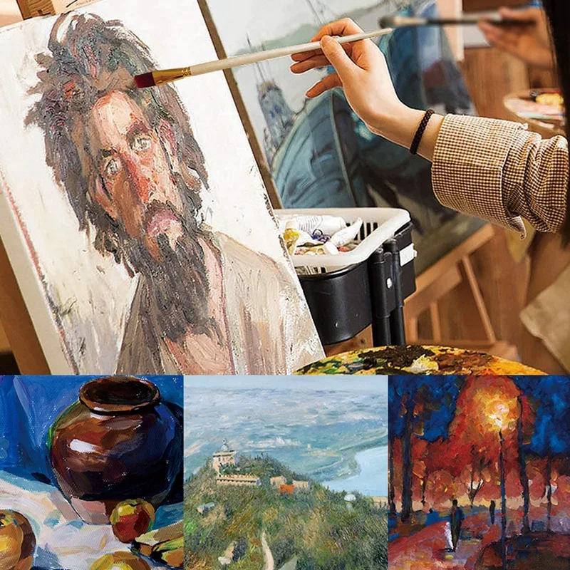 

19 Pcs Artist Paint Brush Set Includes Pop-Up Carrying Case,For Acrylic, Oil, Watercolor and Gouache Painting