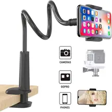 Adjustable Mobile Phone Gooseneck Mount Stand Holder For 1/4 Webcam Stand Desktop Clamp Desk Jaw Camera Clamp Bracket For Tablet
