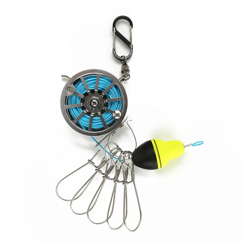 New Brand Fishing Lock Buckle with Reel Stainless Steel Live Fish Locks Belt Fishing Tackle Tools Stringer Floats Fishing Reel