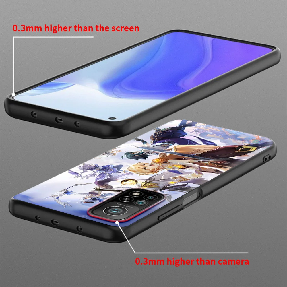 black soft case for xiaomi mi poco x3 nfc 10t pro 11 11t note 10 lite 9t m3 f3 a2 f1 tpu mobile phone cover anime genshin impact free global shipping