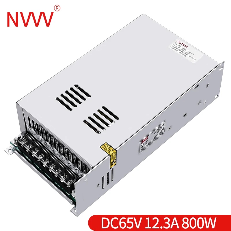 

Импульсный источник питания NVVV, 800 Вт, 65 в, 110 А, 220 В переменного тока в постоянный ток, 12 В, 24 В, 36 В, 48 В, преобразователь источника питания для ...