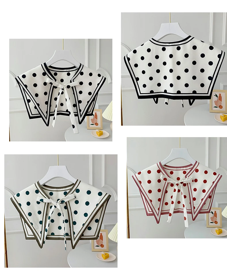 Printed Shawl Fake Collar Women Detachable Collars Big Lapel False Collar Shirt Thin Shawl Kragen Sahte Yaka Kraagje Nep Dames