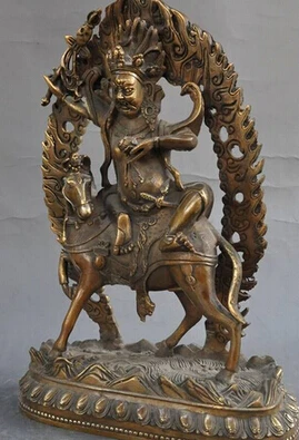 free shipping old tibetan buddhism bronze fane evil Exorcism Mahakala buddha ride horse statue | Дом и сад