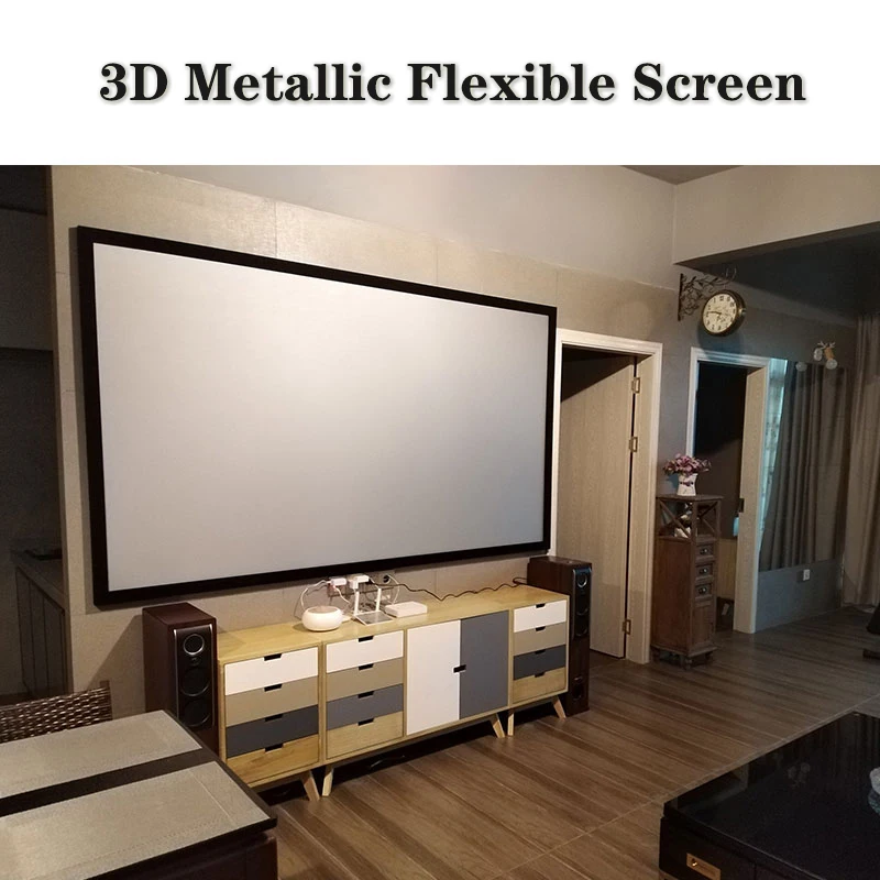 Экран для проектора 3D 4K ALR Гибкая металлическая рамка с фиксированной рамкой 6 5 см