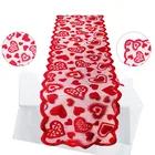 Подарок на день Святого Валентина Красное сердце Скатерти одноразовая скатерть настольная дорожка для Юбилей на свадьбу, день рождения, День Святого Валентина вечерние украшения