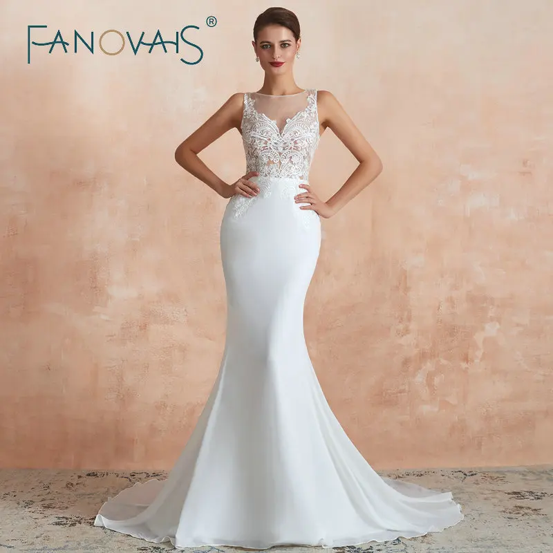 

Mermaid Wedding Dresses Simple Sexy Elegant Lace Wedding Gowns Beach Wedding Vestido de Novia Robe de mariee