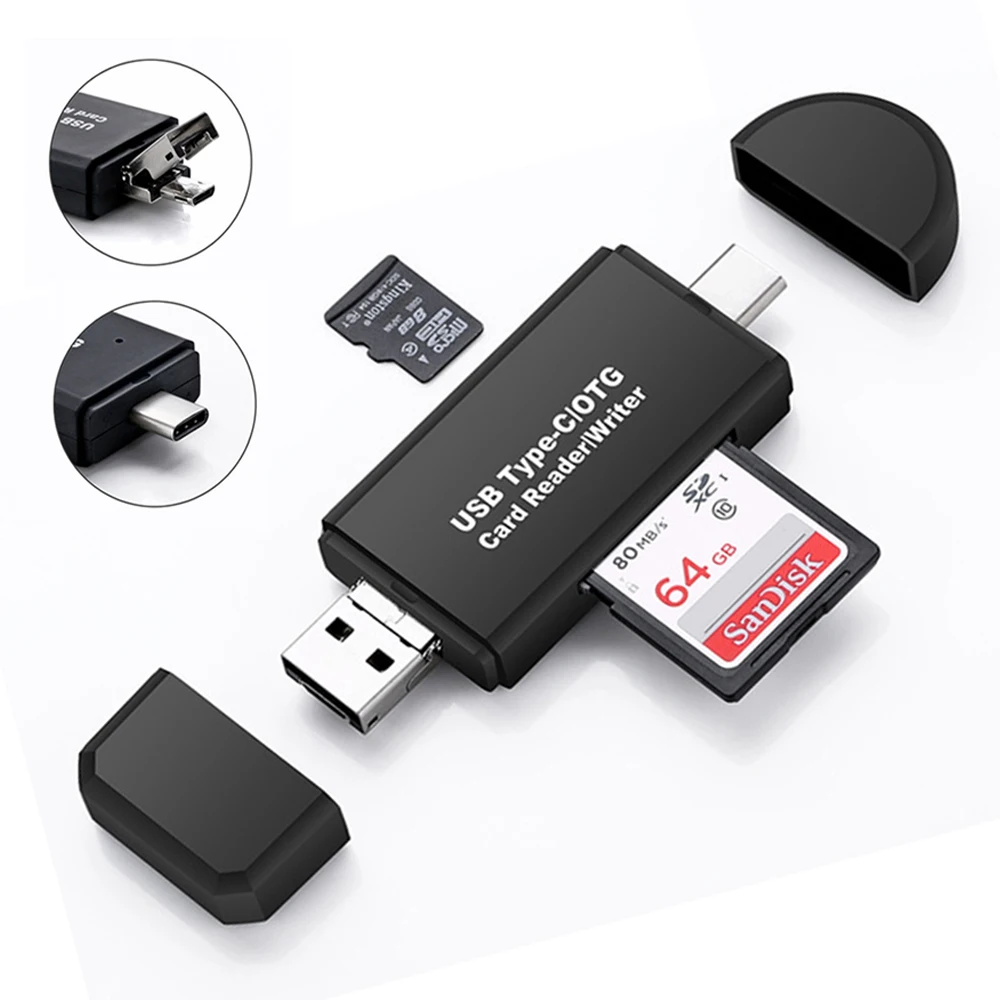 ANKNDO 5 в 1 OTG кард-ридер TF SD Micro usb type C мобильный телефон Android Компьютерный удлинитель