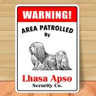 Предупреждение ительная зона, патрулированная лхасой апсо, винтажный Забавный Новый жестяной плакат для бара, паба, дома