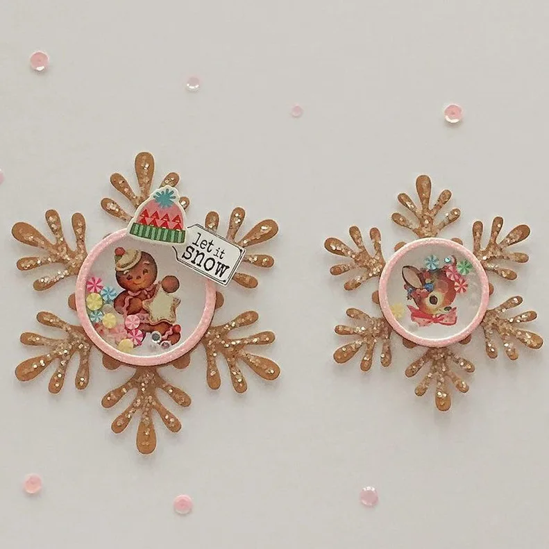 KSCRAFT рождественский снежинка шейкер металлические штампы трафареты для DIY