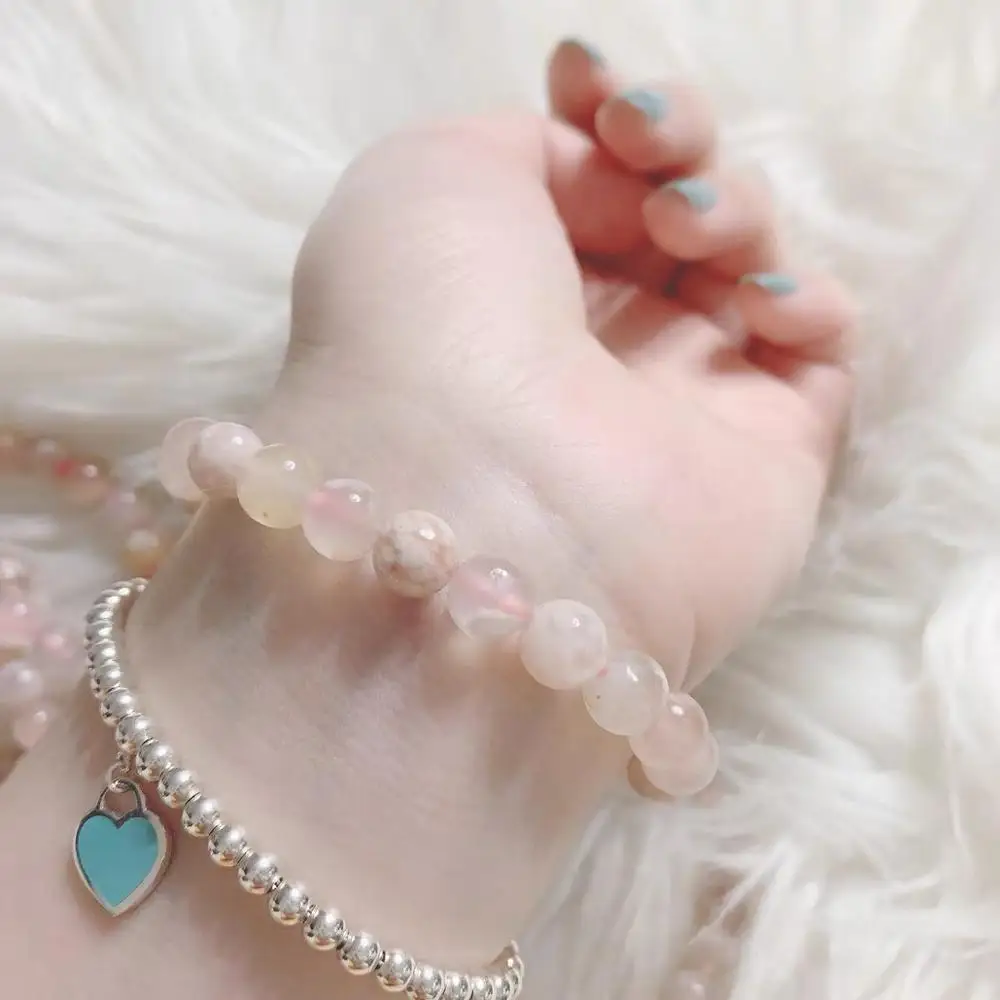 

Natural Genuine Pink Plum Agates Onyx Stone Round Loose Spacer Beads For Jewelry Making Diy Bracelet Necklace 15Inch 6 8 10 12mm