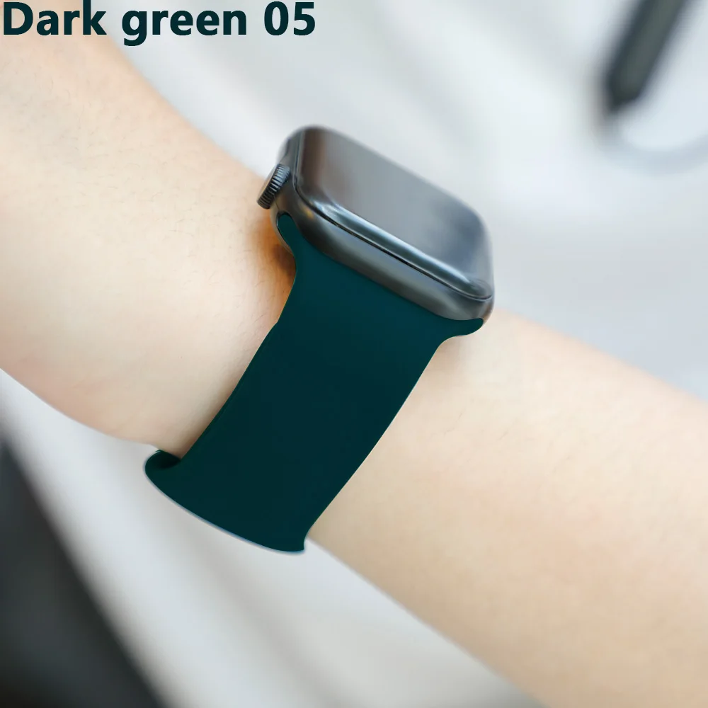 Dark green 05 Спортивный ремешок для Apple Watch ремешок 44 мм 40 4 3 iwatch ремешок 42 мм 38 мм силиконовый pulseira ремешок для часов Браслет Apple watch 5 ремешок 44 мм - Цвет ремешка: Dark green 05