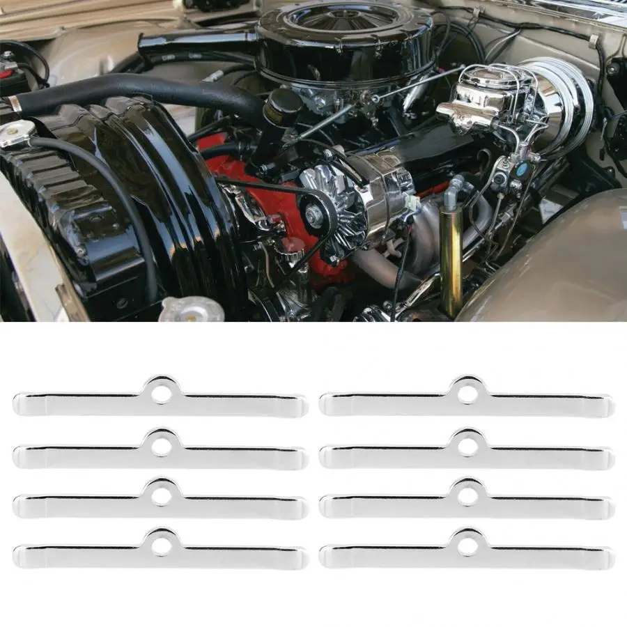 8 штук хромированные 4 3/4in клапанной крышки решётками подходит для Chevy 283 305 327 350 клапан головки цилиндра покрытие автомобиля для укладки крышки двигателя