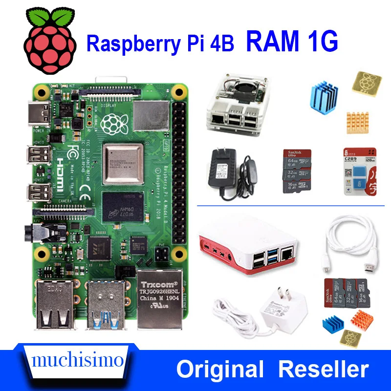 Чехол Raspberry Pi 4 Model B 4B С ОЗУ 1 ГБ 5 ГГц 2 4/5 0 Wi Fi Bluetooth охлаждающий теплоотвод источник
