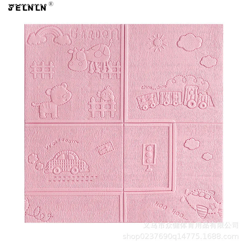 Розовый мультфильм детская комната пены наклейки на стену 3D защита детский сад самоклеющиеся Водонепроницаемые Детские анти-столкновения утолщение