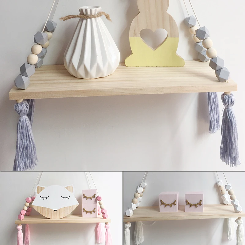 Многофункциональное украшение для дома стильная полка из массива дерева