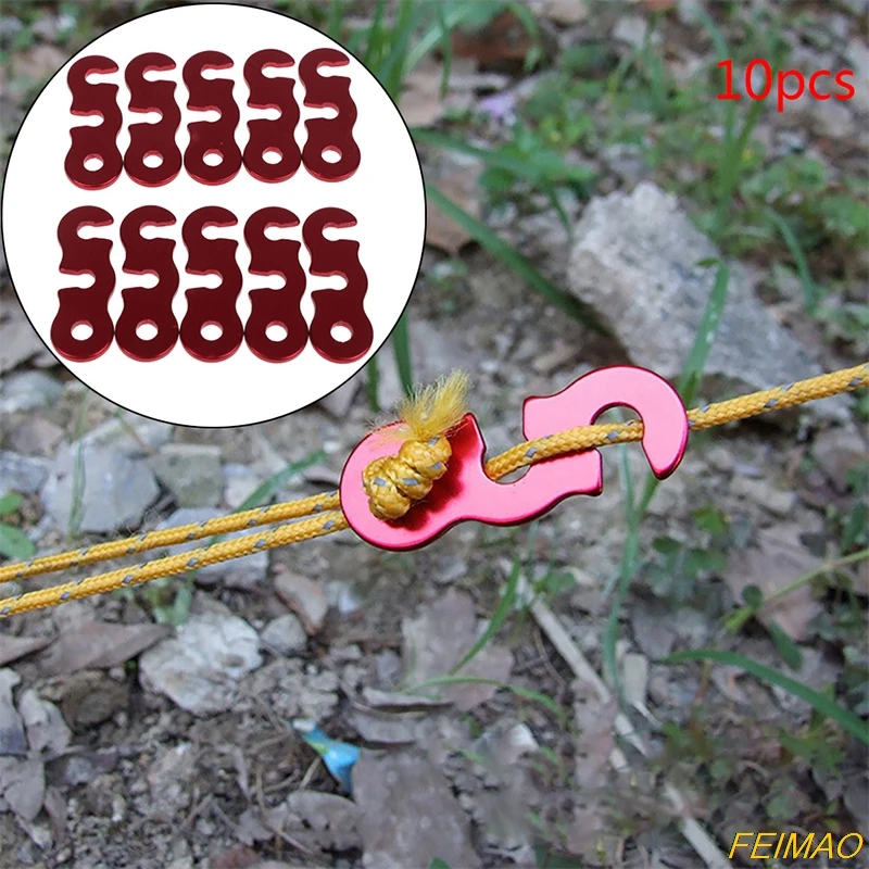 

10pcs Aluminium Alloy Adjuster Tent Rope Tightener Tensioner Quick Release