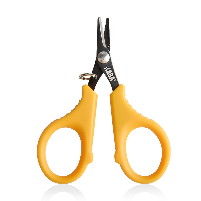KABA Fishing Scissor 3.5'' for Cutting Braided Line Mono and Fluorocarbon Braid Black Yellow Color Tools | Спорт и