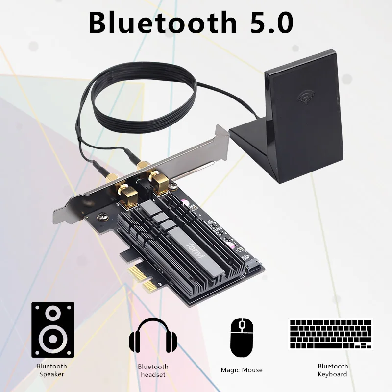 

Fenvi Wifi Adapter 2400Mbps Dual Band 2.4G/5G PCI-E AX200NGW Bluetooth 5.0 + Wi-Fi 6 PCI-E PC Wireless Network Card