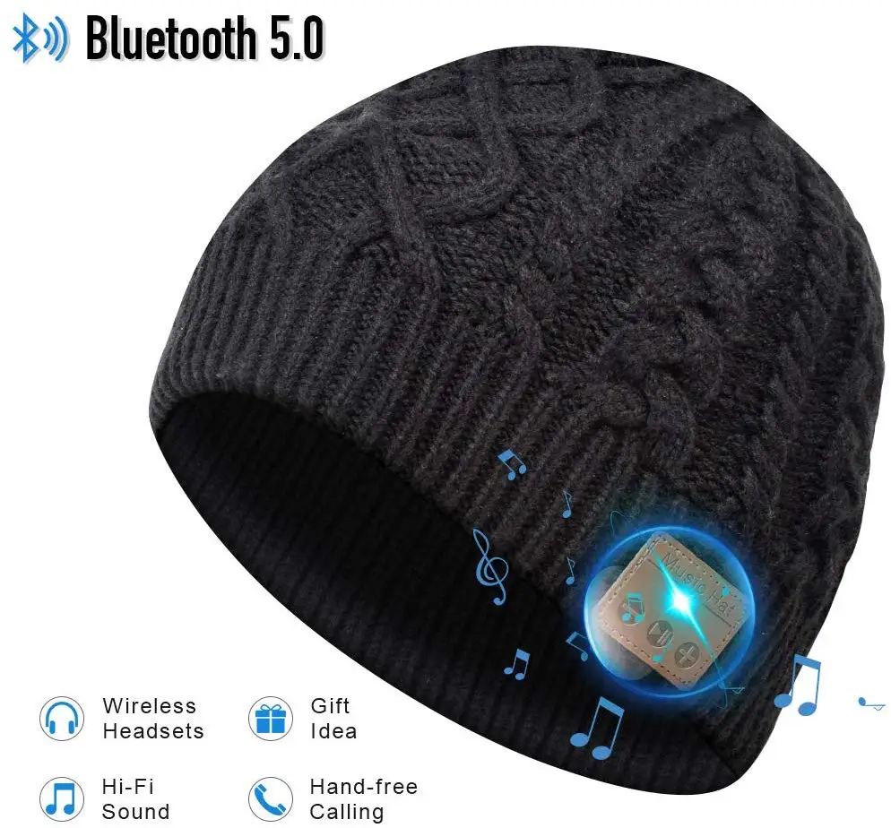 Беспроводной с наушниками, Bluetooth бини шапка, Кепки со съемной Bluetooth гарнитура наушники Динамик Mic Спорт на открытом воздухе шляпа лучшие подарки