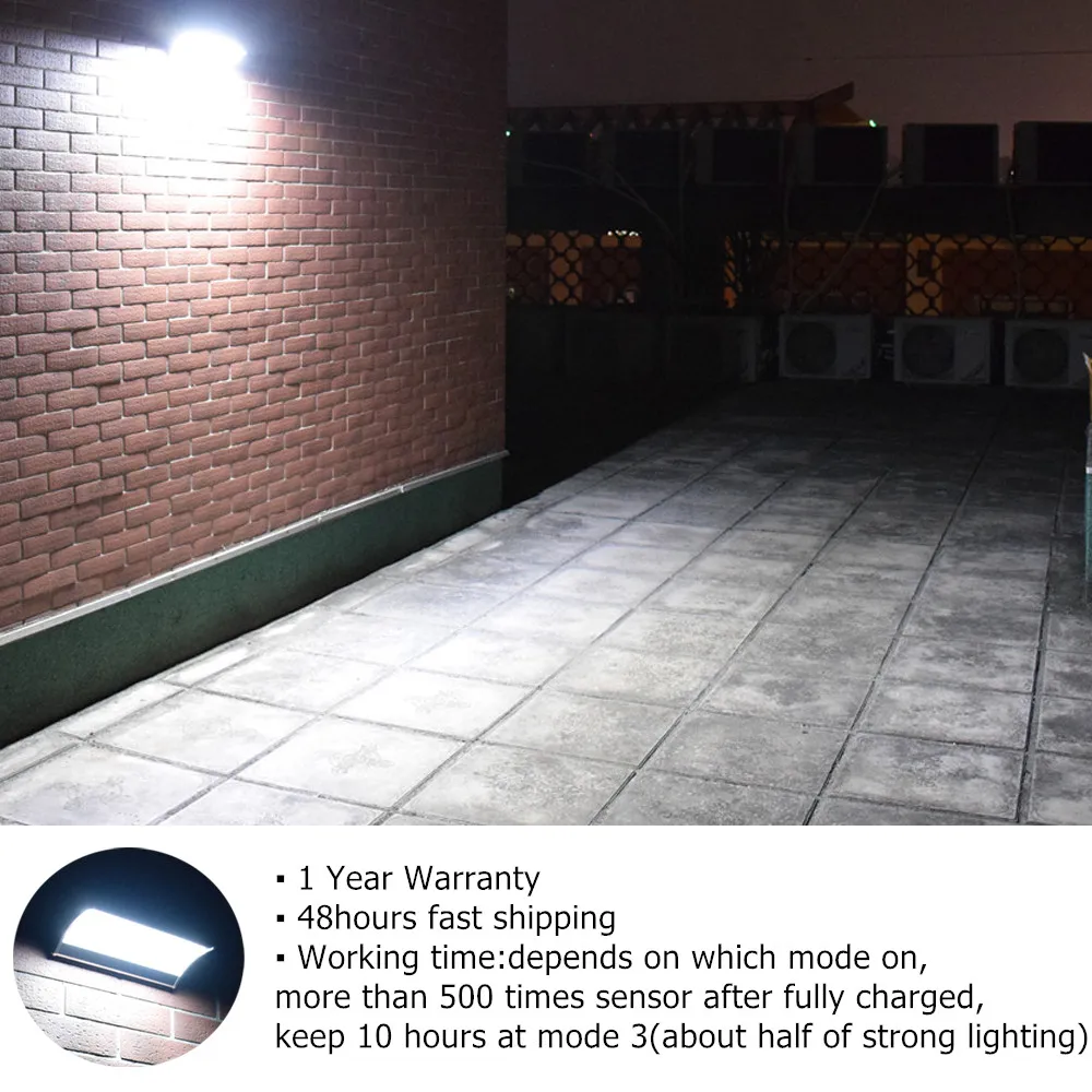 Супер яркий 48 Светодиодный Солнечный движения Сенсор светодиодный светильник