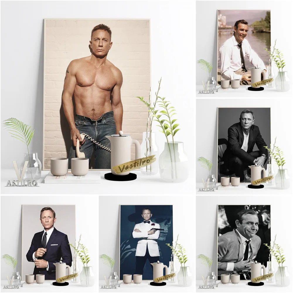 

Classic Characters James Bond 007 Poster Daniel Craig Movie Star Actor Prints Art Canvas Painting Bedroom Living Room Home Decor