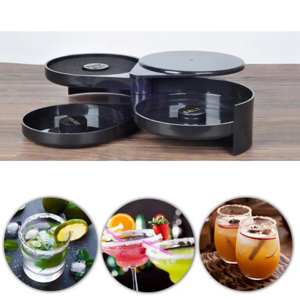 3 яруса Для Хранения Сахара соли лайма коктейля маргариты сока стеклянная оправа