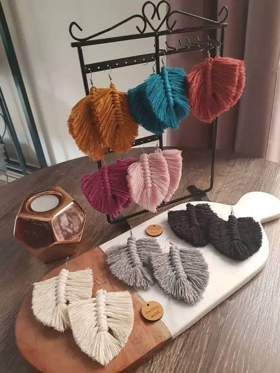 Винтажные серьги кисточки для женщин богемные в виде листьев ручная работа