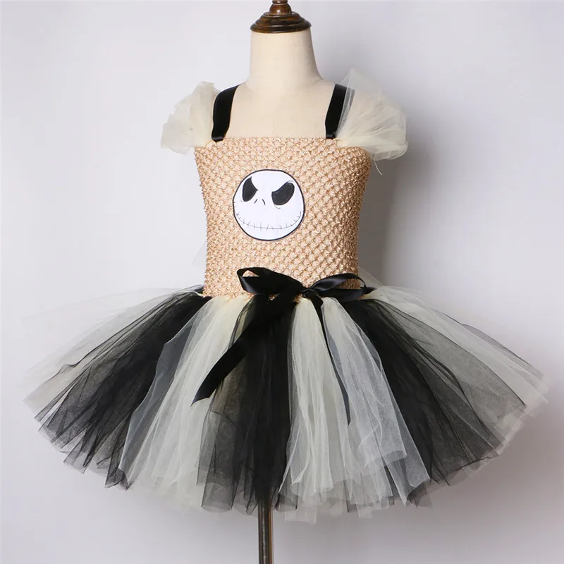 Jack Skellington Tutu Dress Halloween Cosplay Witch Costume for Girls Kids Party Children clothing | Детская одежда и обувь