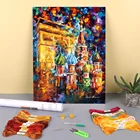 Ткань с принтом из Парижа в Москву 11CT, узоры для вышивки крестиком, вышивка DMC нитями, ручная роспись, игла для вышивки