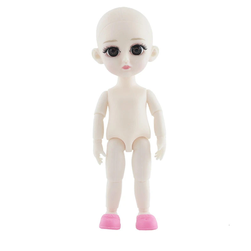 optical head 16 см реалистичные детские куклы игрушки 13 подвижные шарнирные прекрасные обнаженные тела модные куклы игрушки для девочек подарок платье нормальная кожа - Цвет: optical head