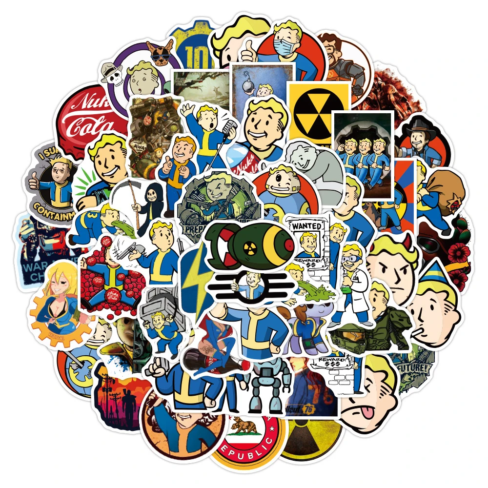 10/30/50PCS Funny Game Fallout Waterproof Stickers DIY Bike Skateboard Fridge Laptop Luggage Classic Toy Decal Sticker for Kids