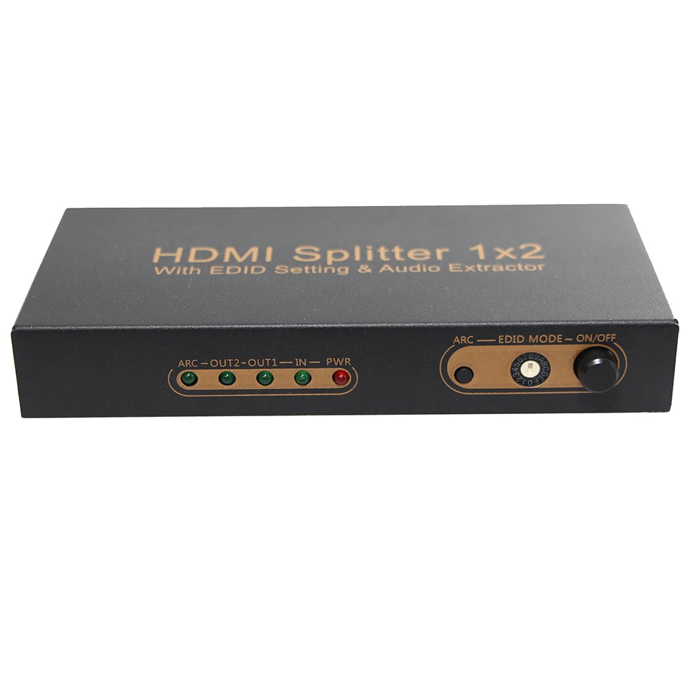 4K HDMI сплиттер 1X2 с аудио экстрактор 2 Way HDR EDID ARC Многофункциональный к оптический