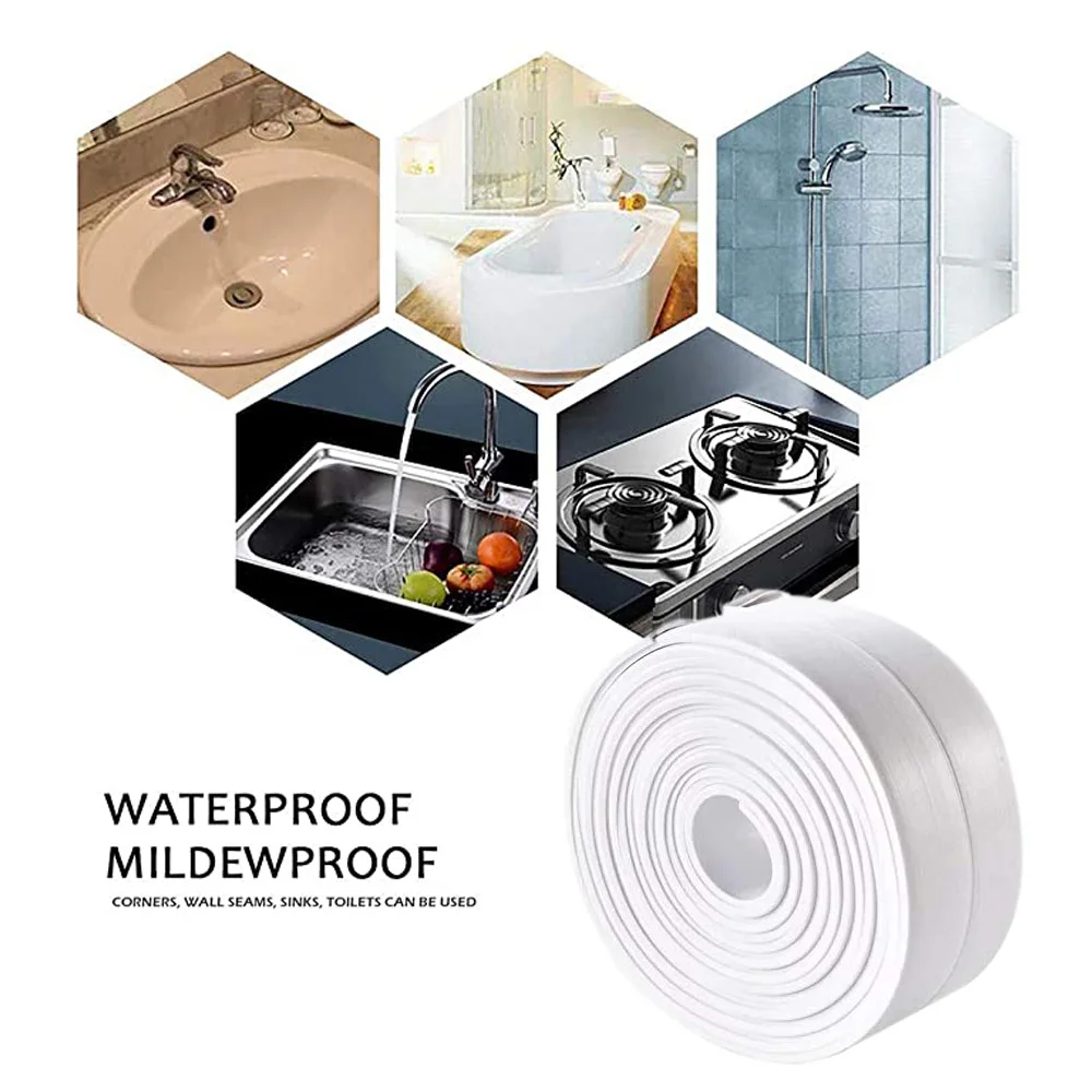 Kitchen Bathroom Shower Sink Bath Sealing Strip Tape PVC Self Adhesive Waterproof Wall Sticker Toilet Crack Corner | Дом и сад