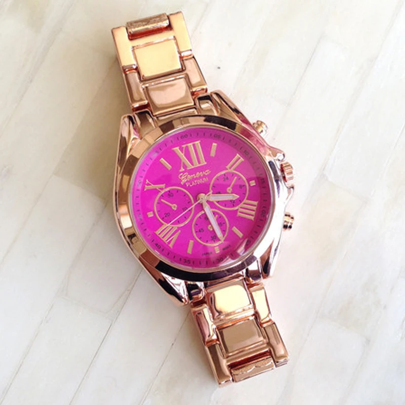 Женские кварцевые часы с браслетом под золото | Наручные